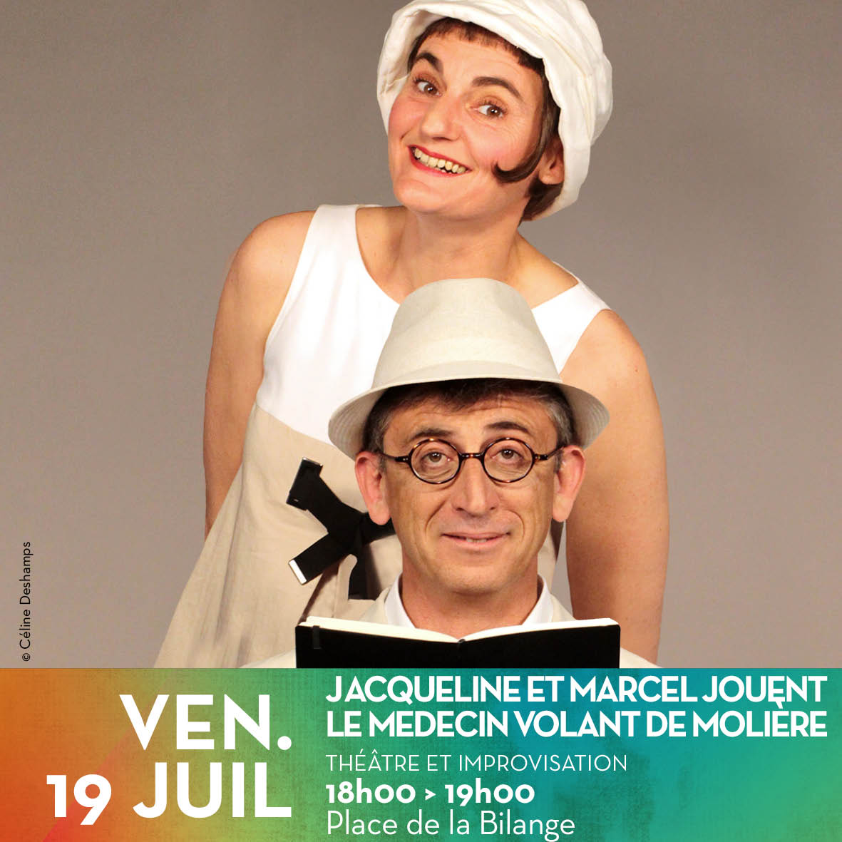 JACQUELINE ET MARCEL JOUENT LE MEDECIN VOLANT DE MOLIÈRE - SPECTACLE DE L'ART OSÉ