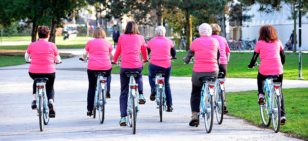 A vélo contre le cancer.